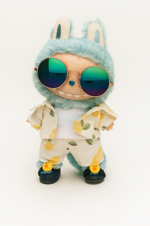 Muñeco traje flores con gafas