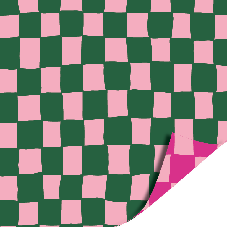 Inpakpapier   - Blok Paars/Groen - 2