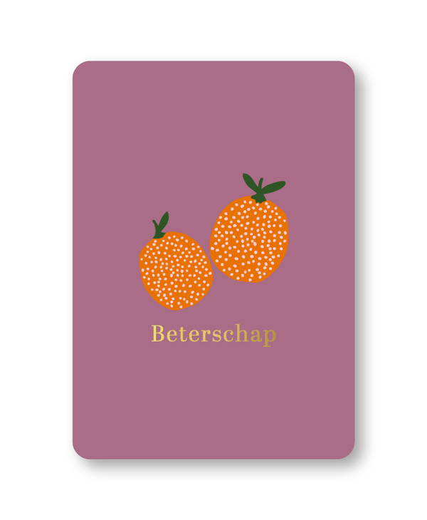 Wenskaart - A6- Beterschap orange