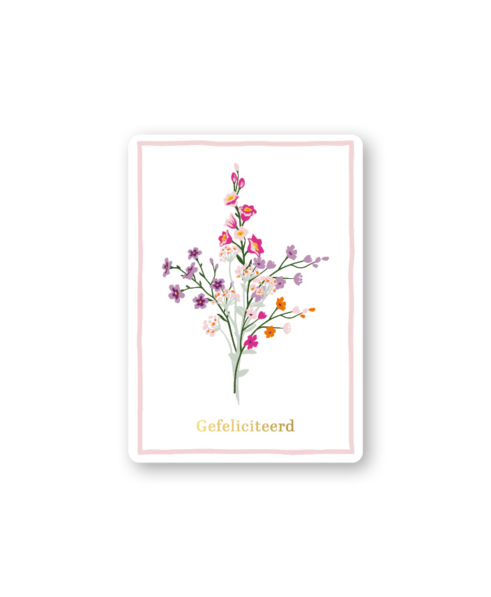 Wenskaart - A6 -gefeliciteerd wildflowers