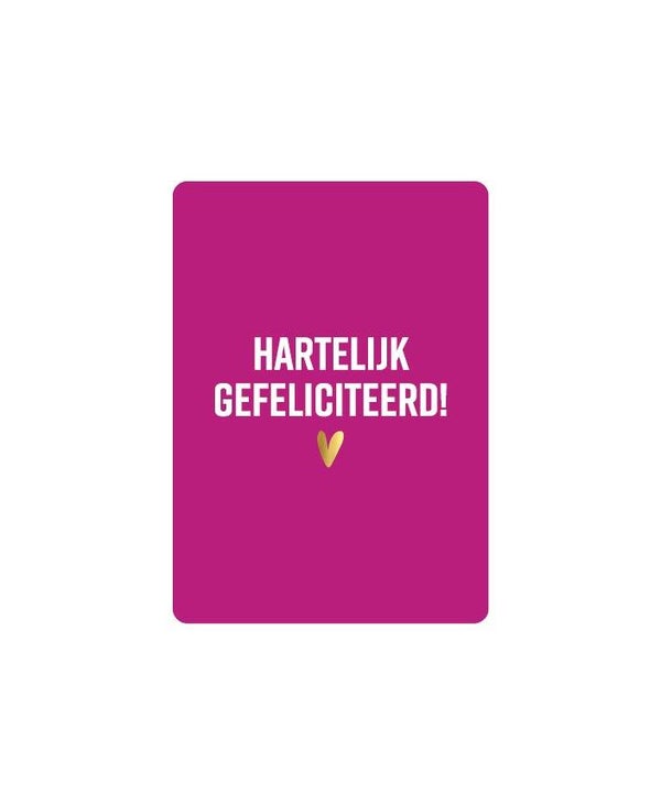 cadeau-kaartje hartelijk gefeliciteerd