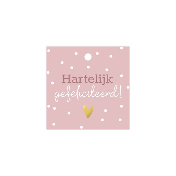 Cadeaulabel Hartelijk gefeliciteerd