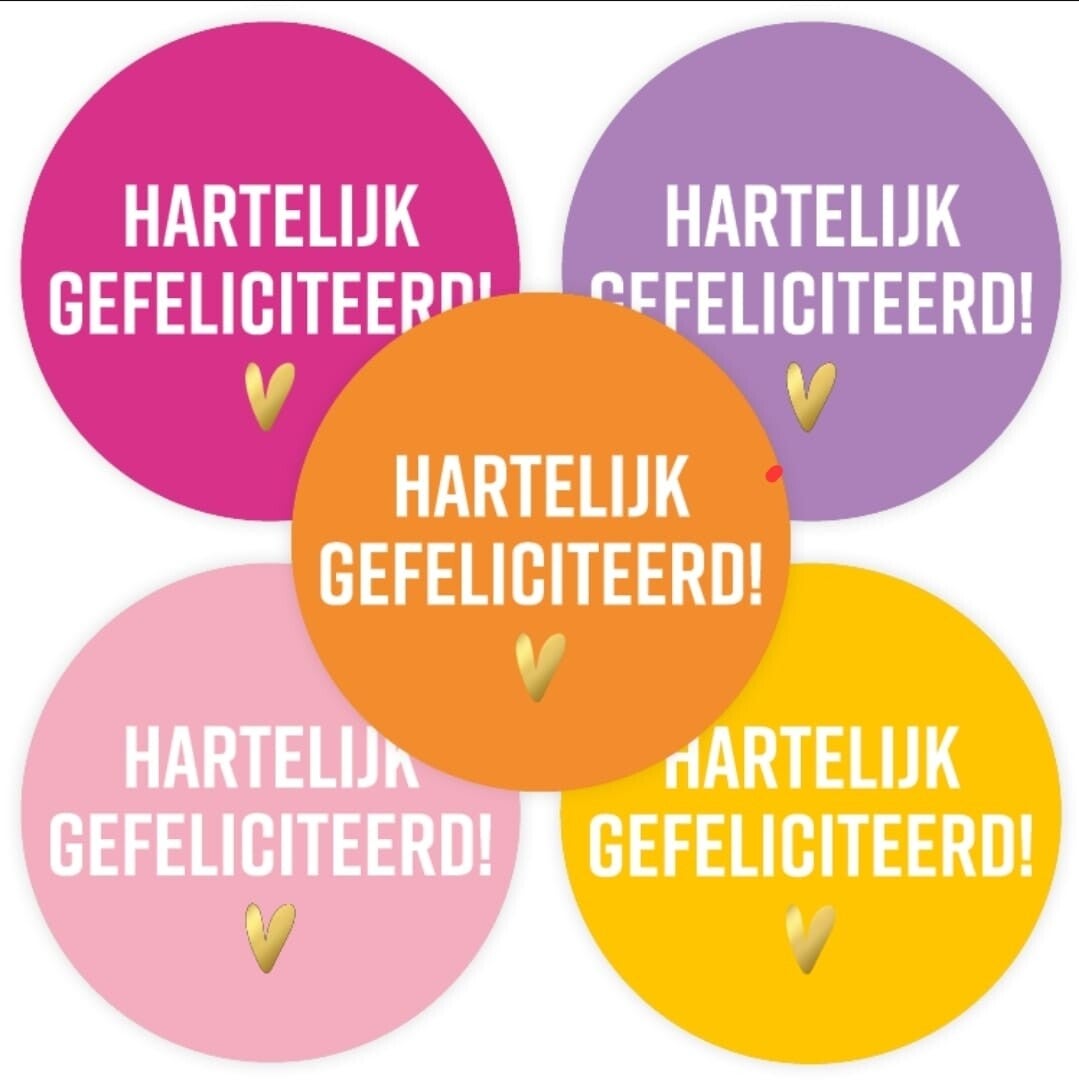 Stickers - Hartelijk gefeliciteerd -