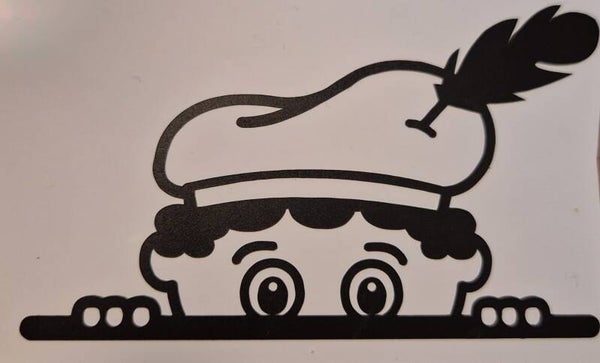 Statische raamfoliesticker - Gluur pietje -