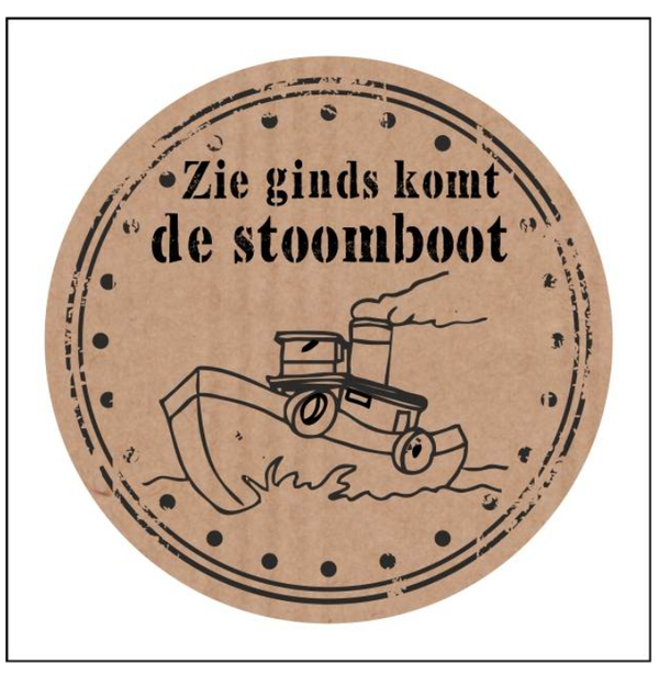sticker - zie ginds komt de Stoomboot