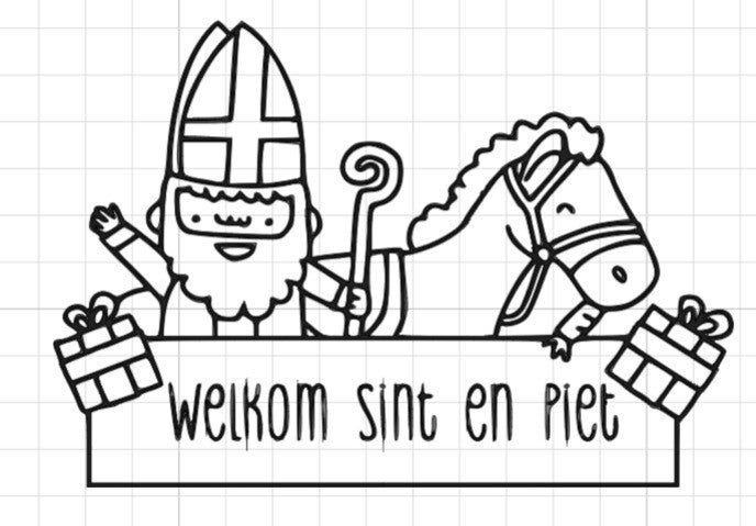 statische raamfoliesticker - Welkom Sint en Piet