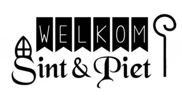 Statische raamfoliesticker - Welkom Sint & Piet -