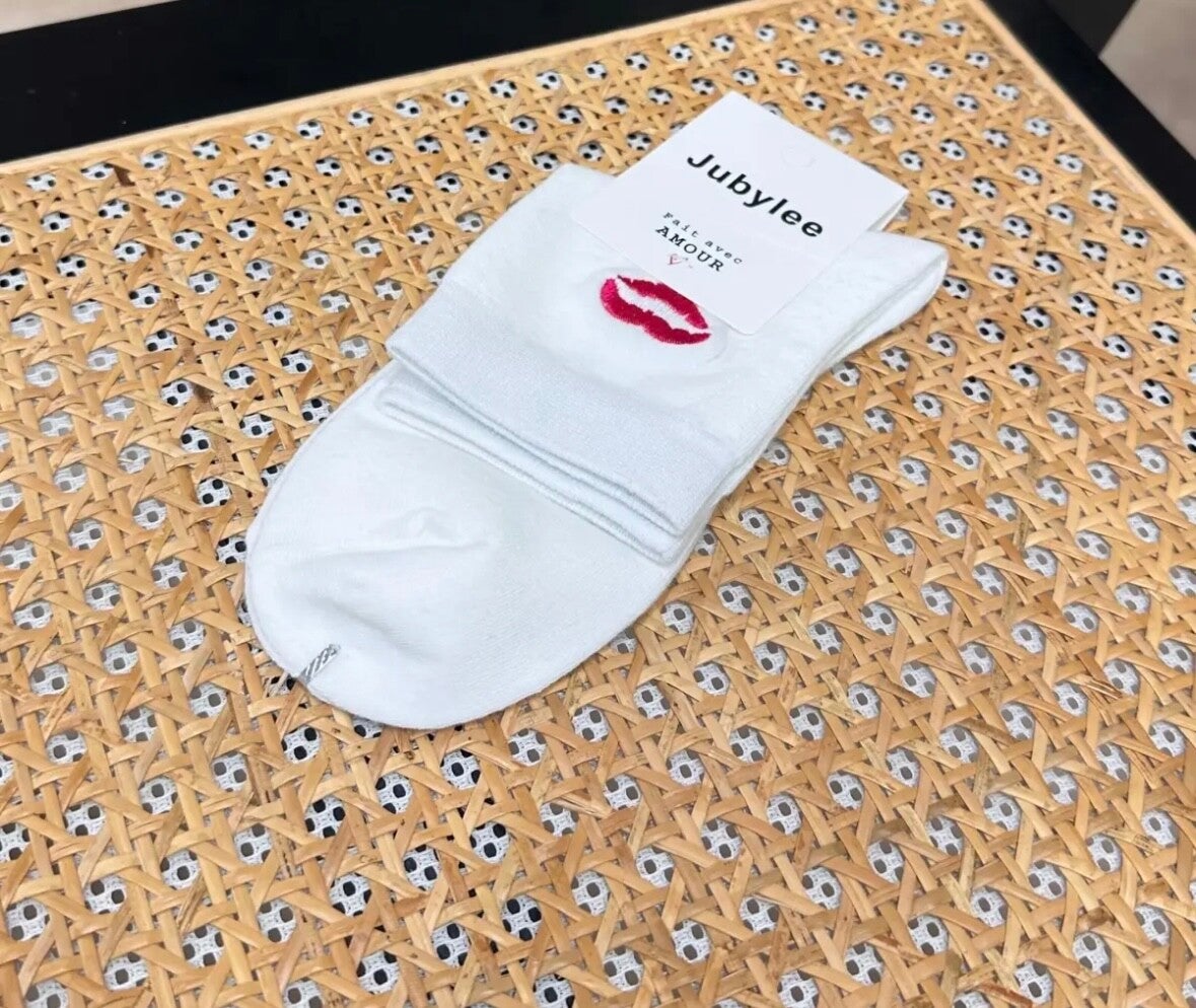 Chaussette bisou - blanc