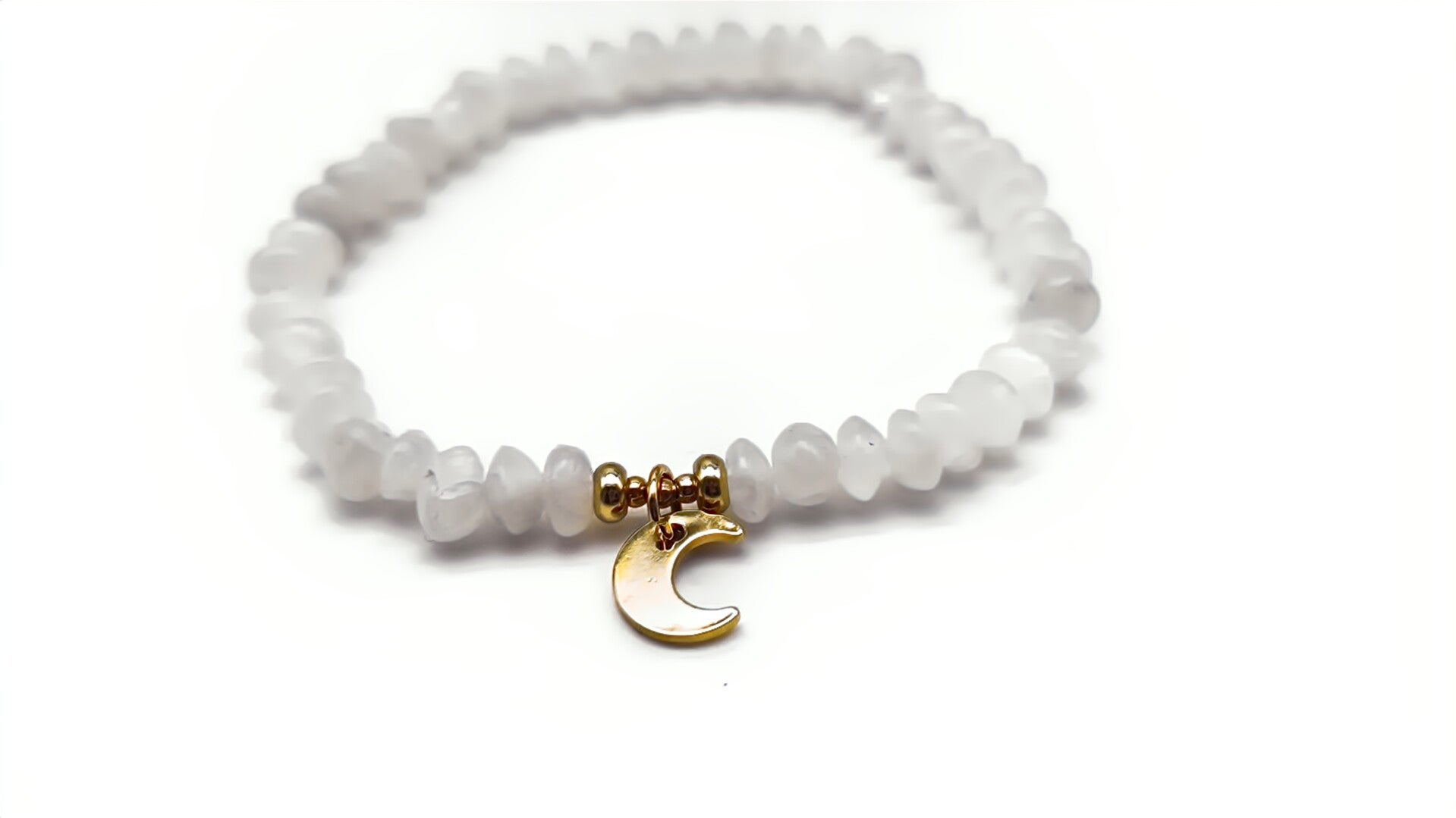 Weißer Mondstein Perlenstrang 5,5 - 6 x 4 - 4,5 mm unregelmäßige Rondelle