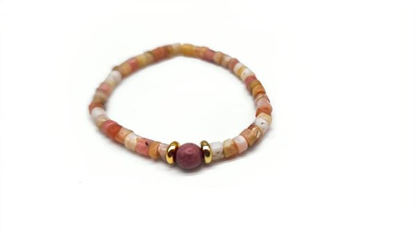 Rhodonit Kombi Rondell und Rund