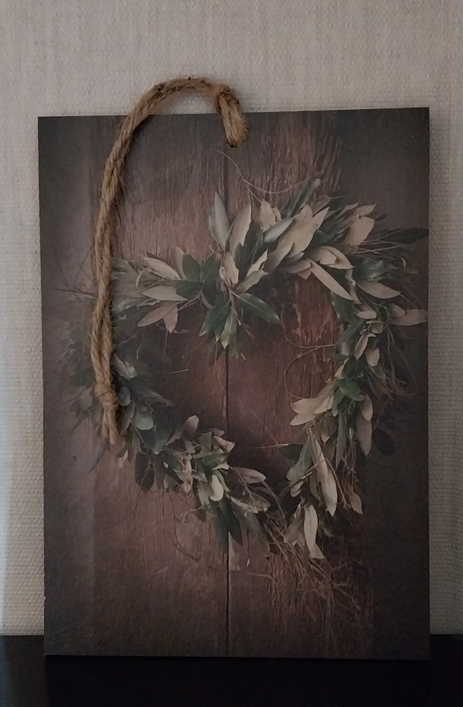 Deco schilderijtje  steeneik hart