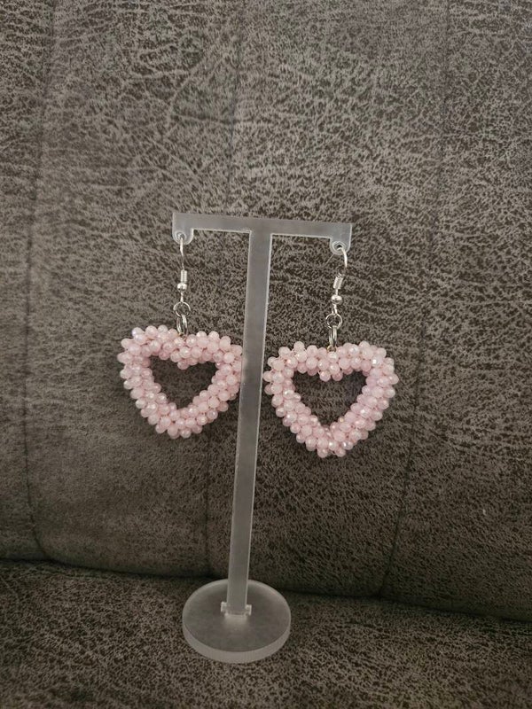 Oorbel hart licht roze