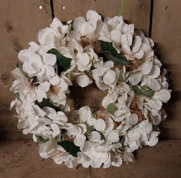 Witte zijde hortensia