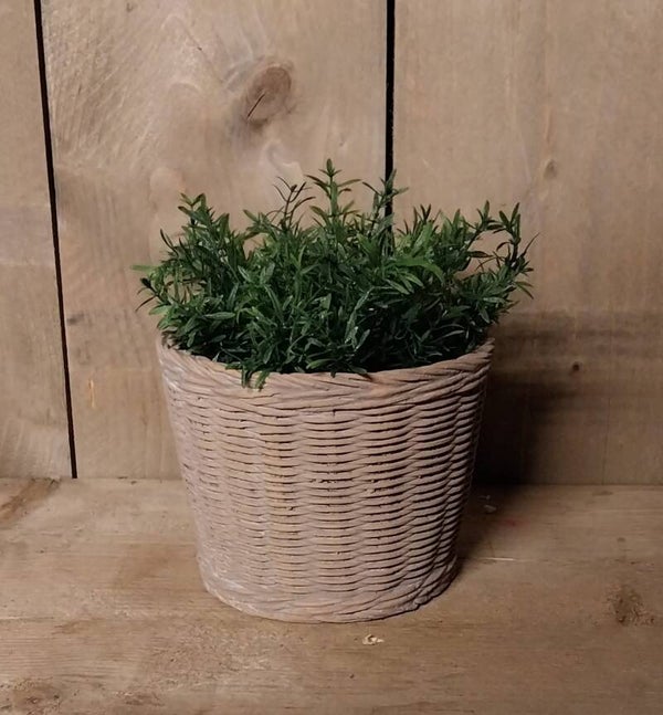 Aardewerk bloempot riet - Rond