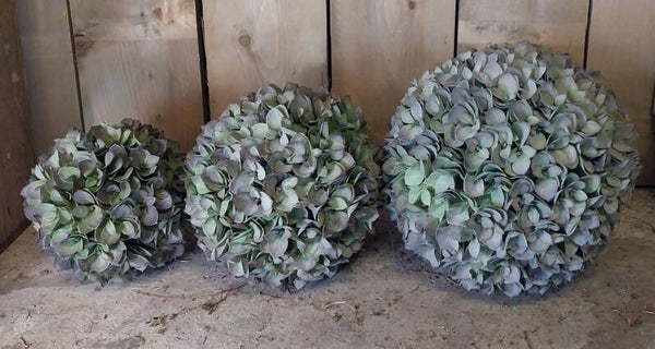 Zijde hortensia bol in 3 verschillende maten