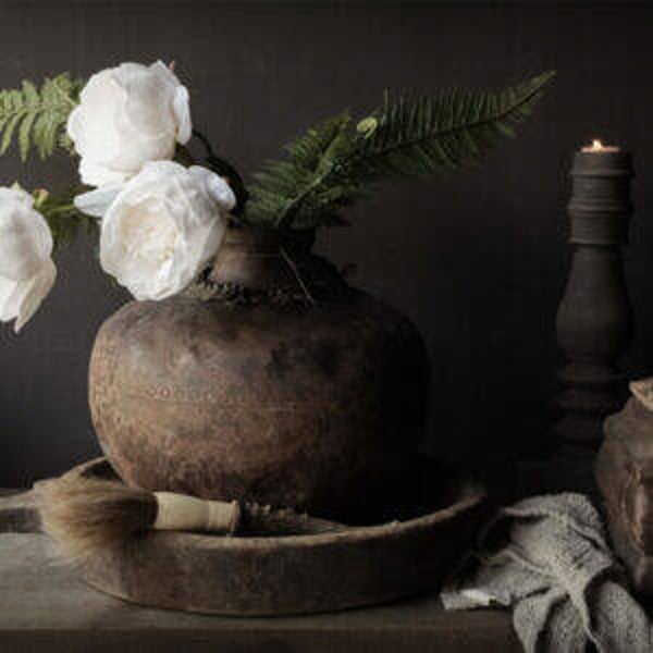 Spatscherm witte pioenen