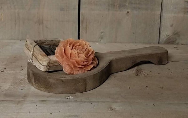 Amber roos set op houten lepel - amber