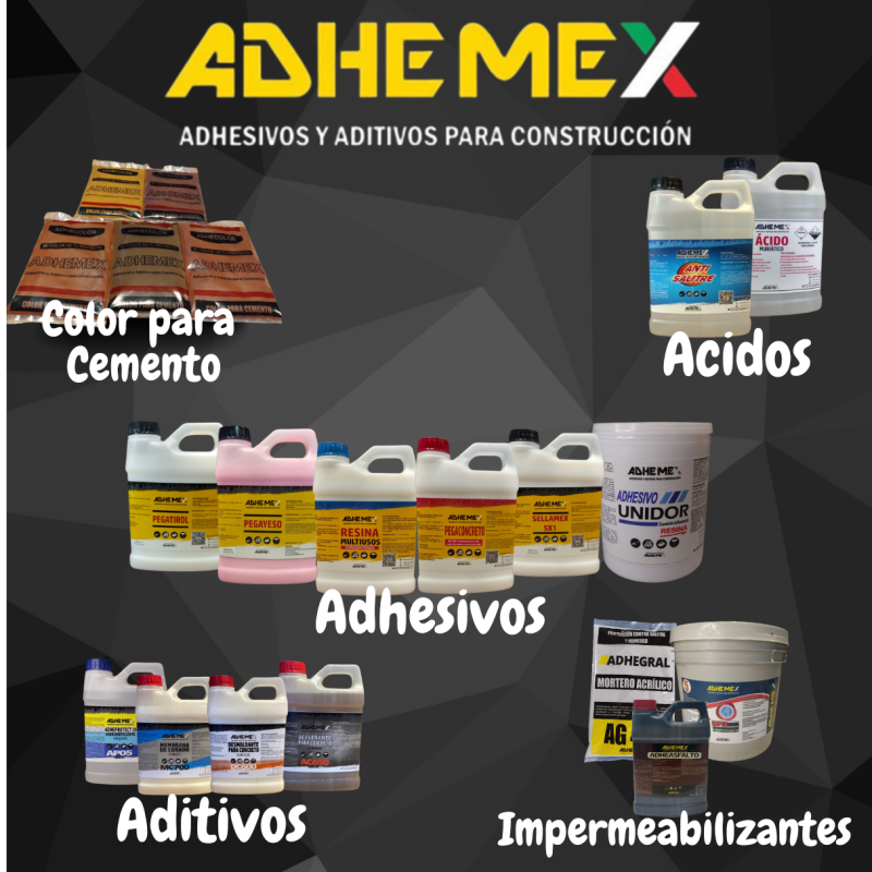 RESINA ADHESIVO RESISTOL CONSTRUCCION ADECON ADEKON ADHECON ADHEKON PEGACONCRETO PEGAYESO ANTISALITRE ACIDO 
