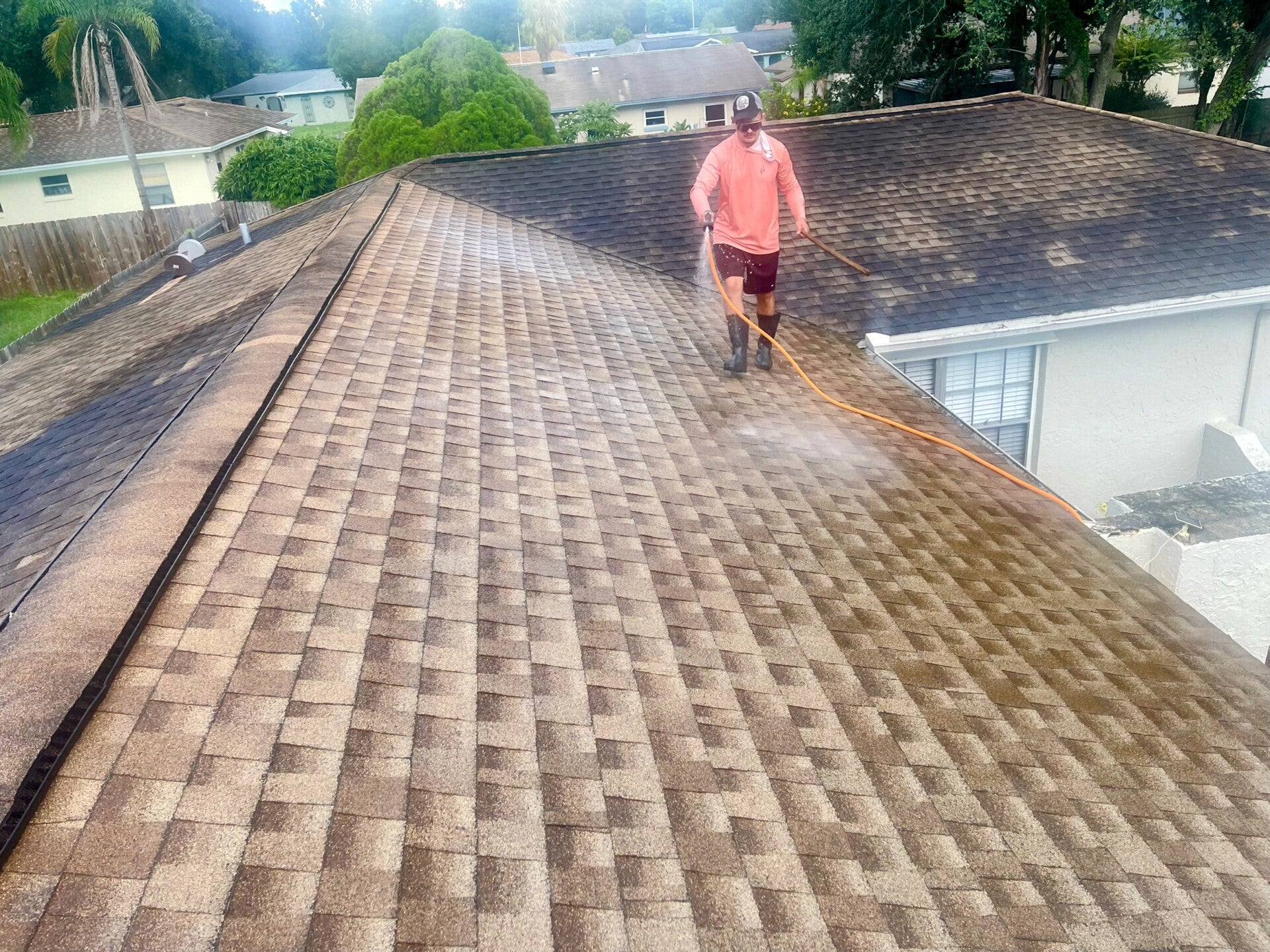Roof soft washing Tampa FL