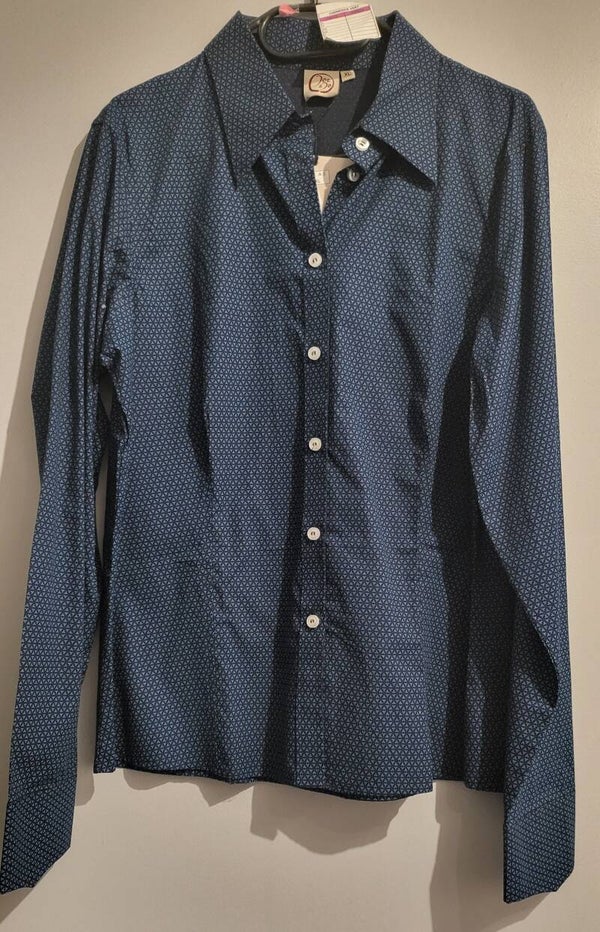 Chemise marine à motifs vert