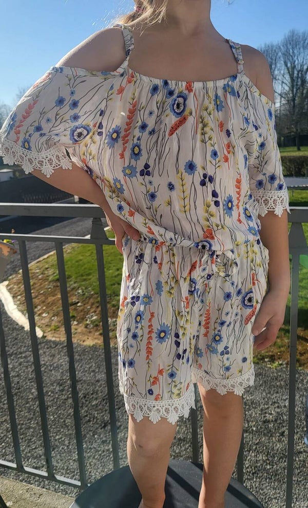 Combishort avec dentelles