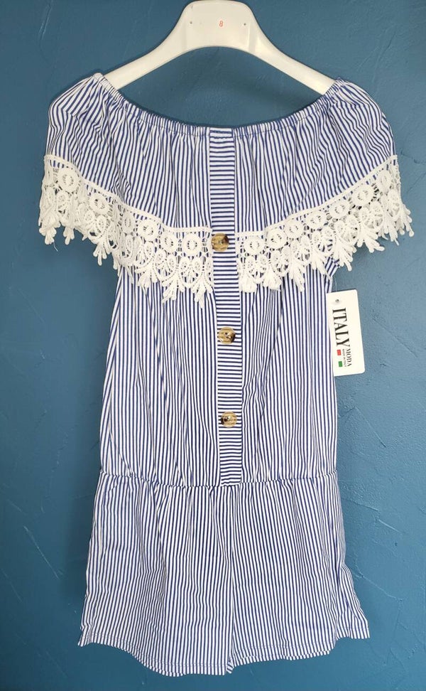 Combishort bleu rayé