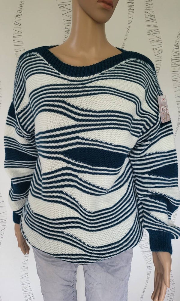 Pull laine motif géométrique