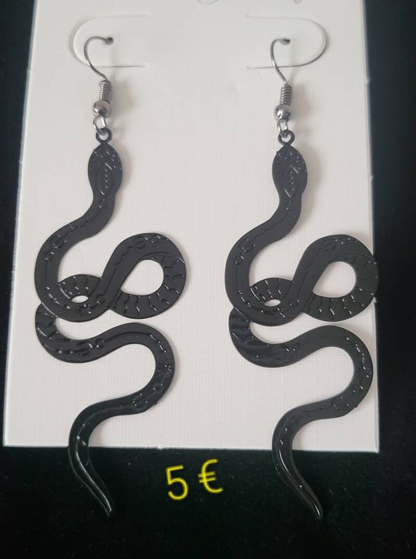 Boucles d'oreilles fantaisie serpent