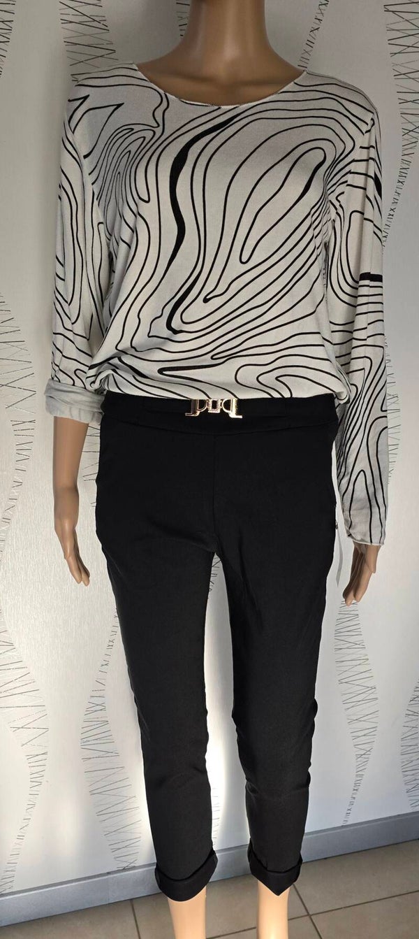 Pantalon boucle ceinture strass