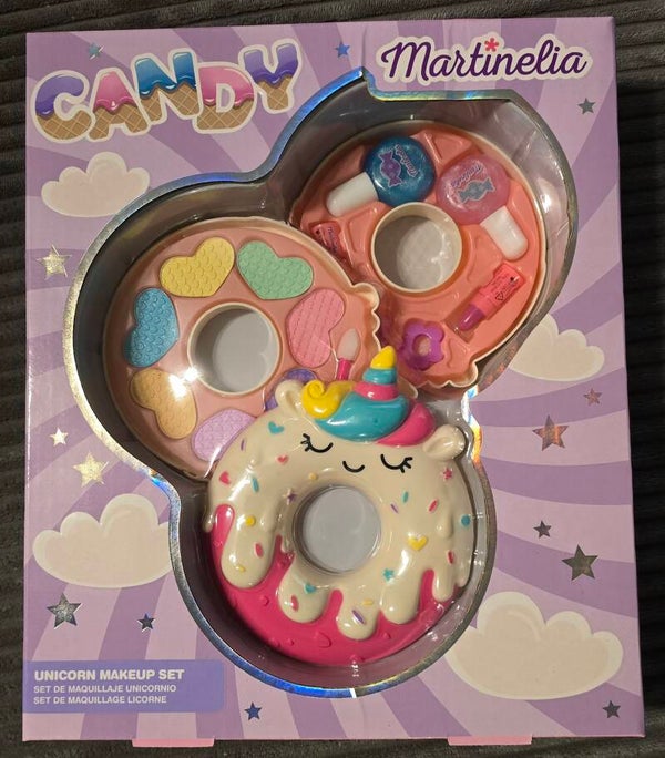 Set de maquillage en forme de Donut Licorne