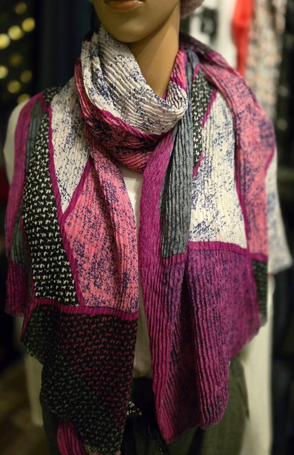Foulard effet plissé
