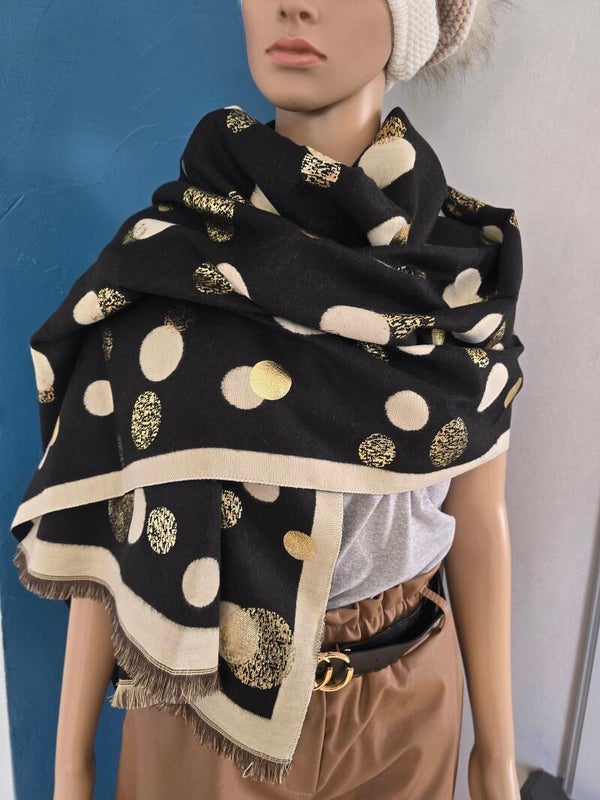 Echarpe motif rond et dorures