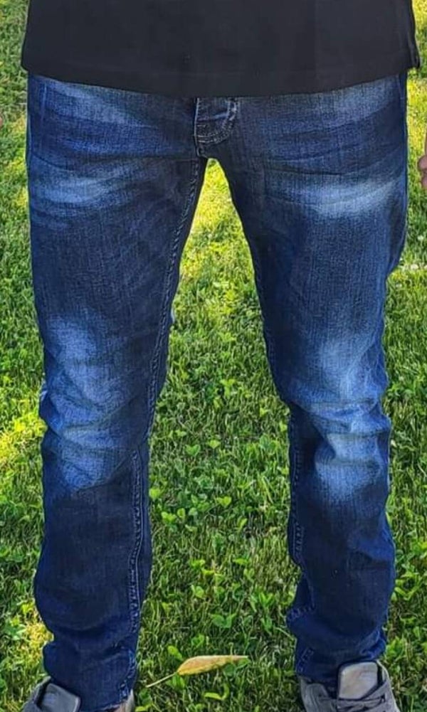 Jean slim effet délavé