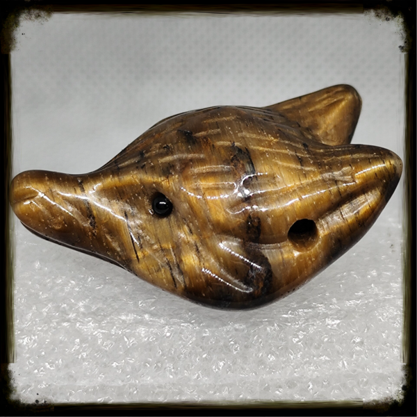 Pendentif Tête de Renard en Œil de Tigre