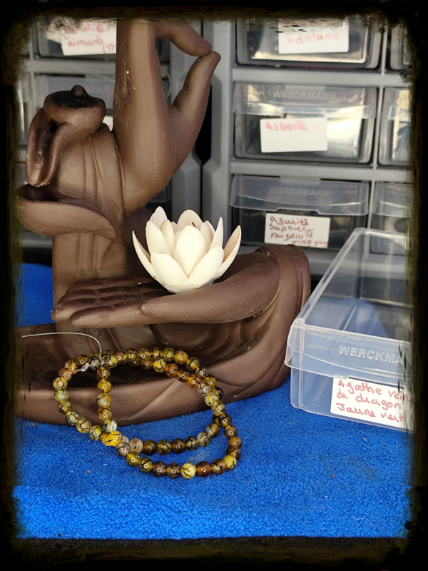 Agate veine de dragon et vert