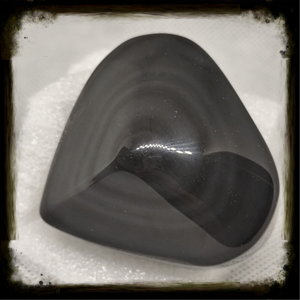 Cœur en Obsidienne Argentée (40 mm)
