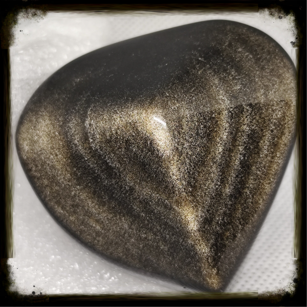 Cœur en Obsidienne Dorée (40 mm)