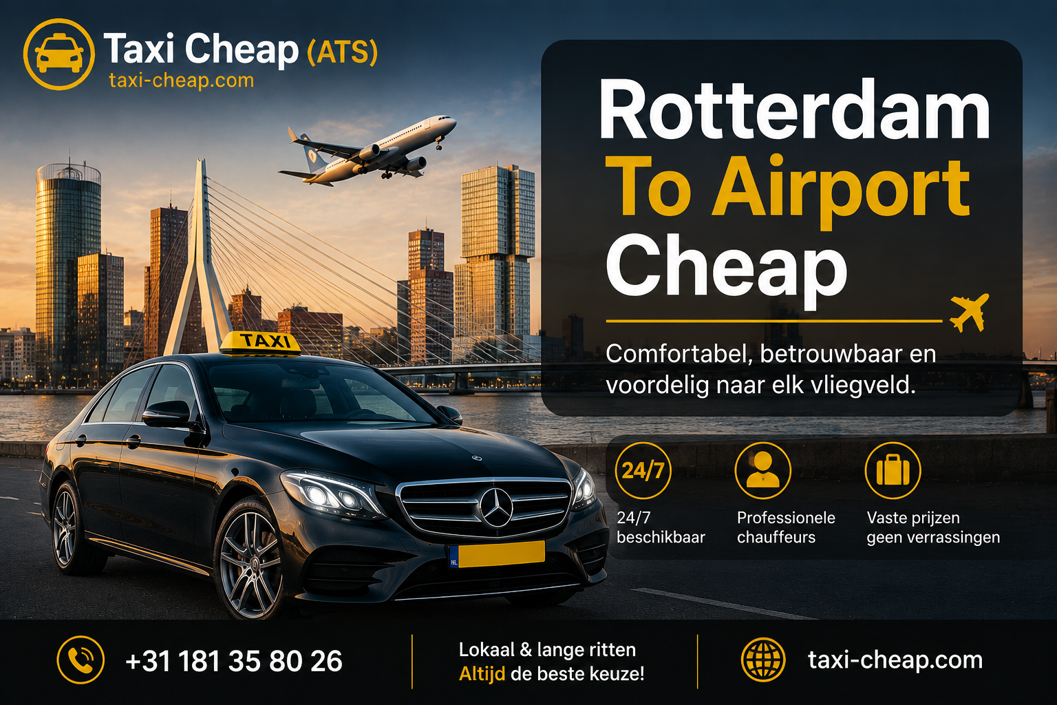 Rotterdam to airport cheap