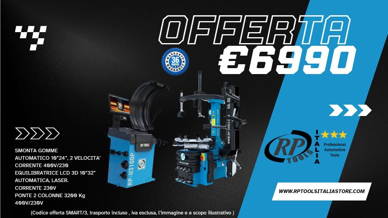 Smontagomme ed equilibratrice per auto, camion e moto
