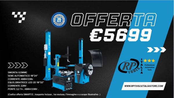 SUPER PROMO - Ponte sollevatore, euilibratrice e smontagomme RP-R-6253B2V-282-400V RP-R-U200PN-400V1S e RP-R-U100PN in un set