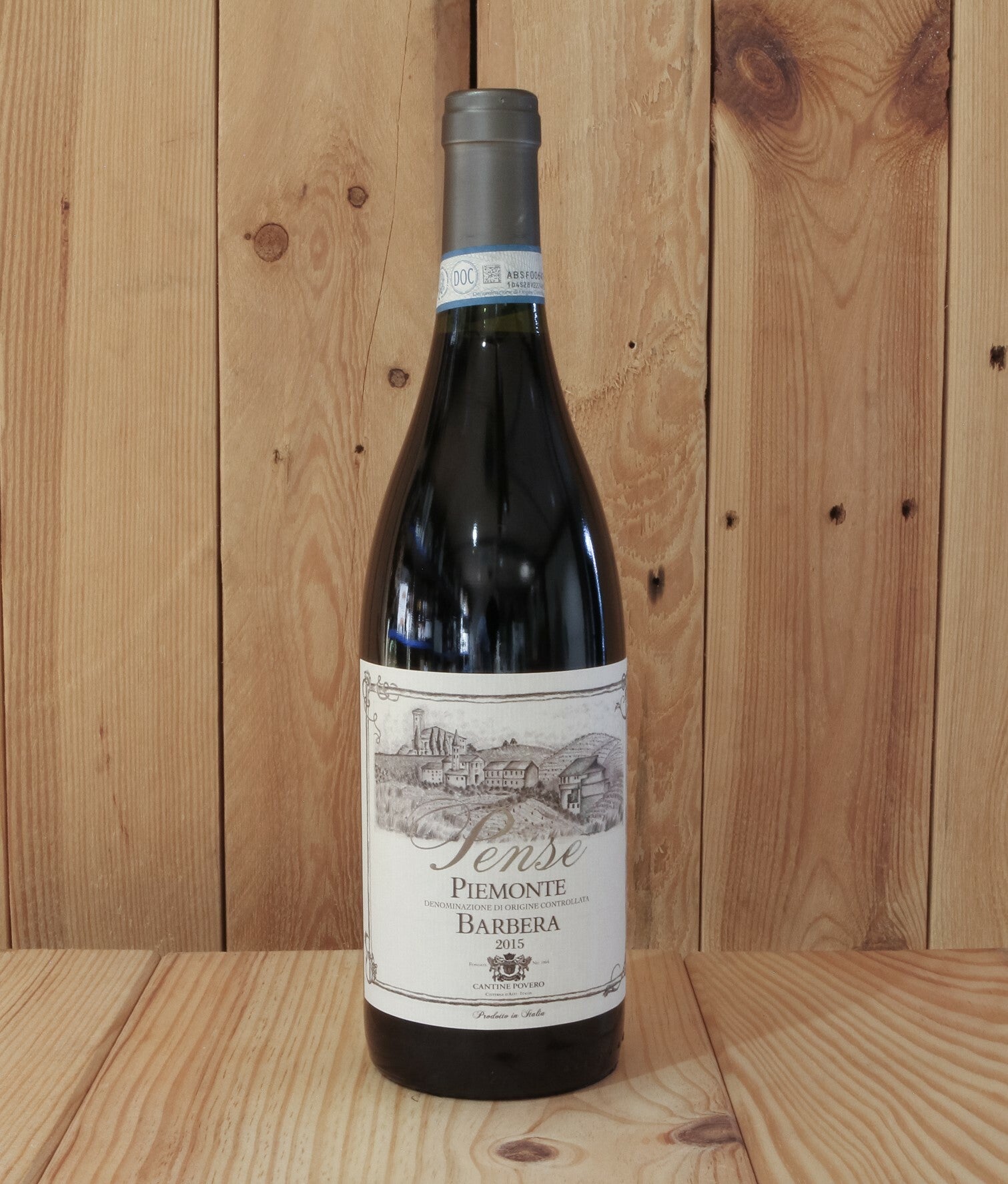 Pense Piemononte Barbera 2020, 4 jaar hout gerijpt. Topper!! Cantine Povero, Cisterna 'd Asti Italië