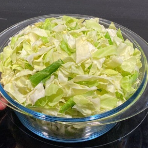 Spitskool grof gesneden en gewassen