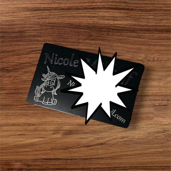 Visitenkarte aus 1 mm Aluminium