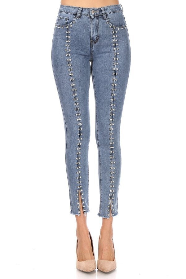 Fitted Studded Jean