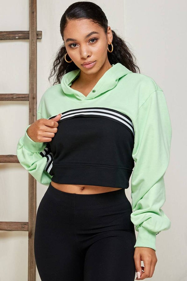 Cutout contrast hoodie