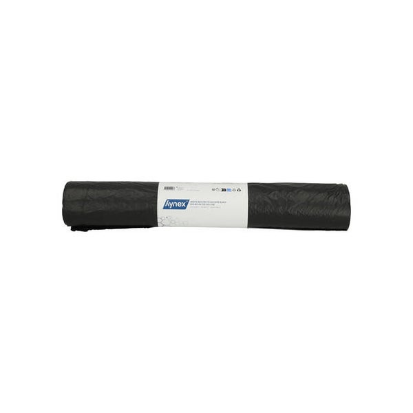 Afvalzak Hynex 60x80cm HDPE recycled T25 60L zwart rol à 25 stuks