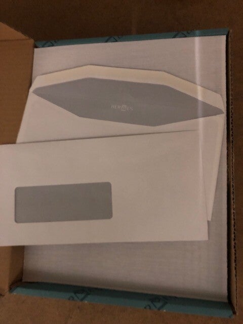 Enveloppen Hermes 114 x 229 mm met venster linksonder gegomd
