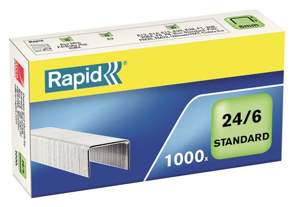 Nieten Rapid 24/6 gegalvaniseerd standaard 1000 stuks