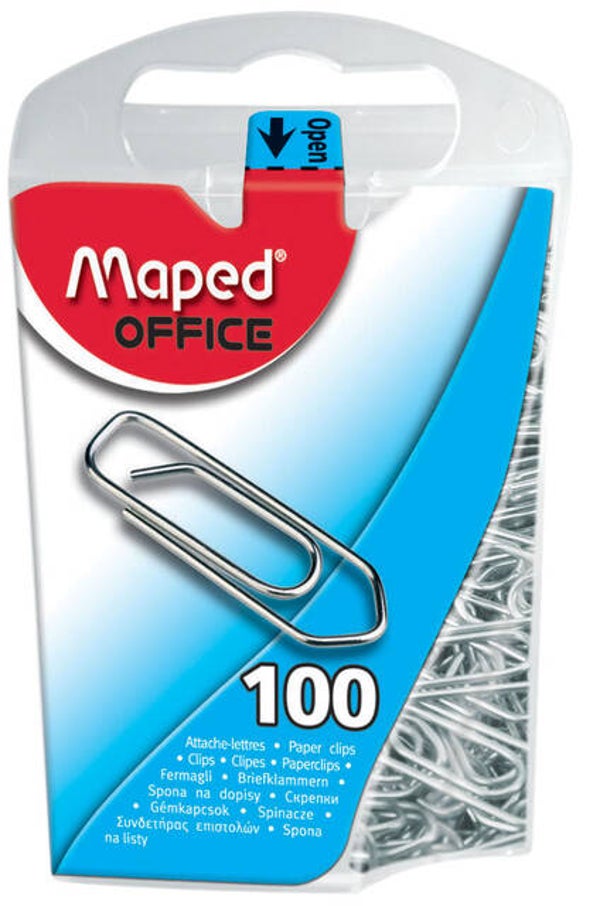 Paperclip Maped Office 25mm 100 stuks zilver