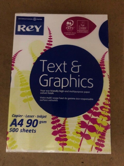 Kopieerpapier Rey Text & Graphics A4 90gr wit 500 vel